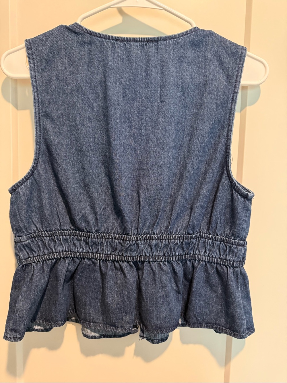 Blu Pepper Blue Denim Tie-Front Peplum Vest - Picture 6 of 6